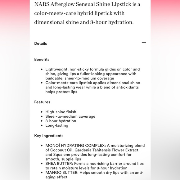 NARS 'On Edge' Afterglow Sensual Shine Lipstick - Picture 15 of 16